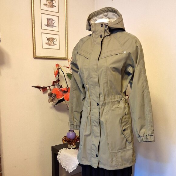 NWT Signal Hooded Gray Olive Green Lined Trench Coat Outerwear M - Picture 4 of 15